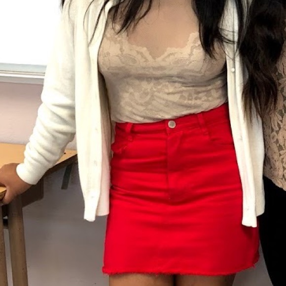 Brandy Melville red denim skirt - Picture 5 of 6